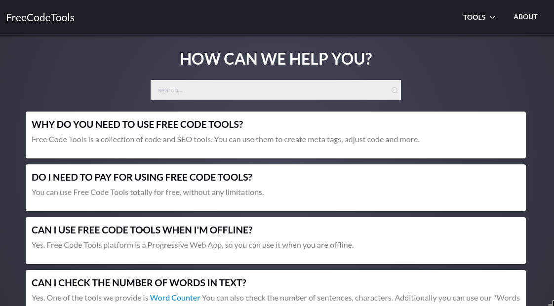 Frequently Asked Questions Free Code Tools