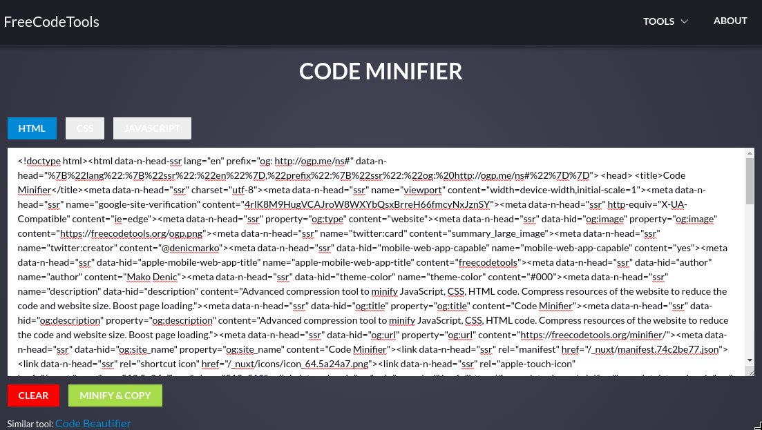 Code Minifier